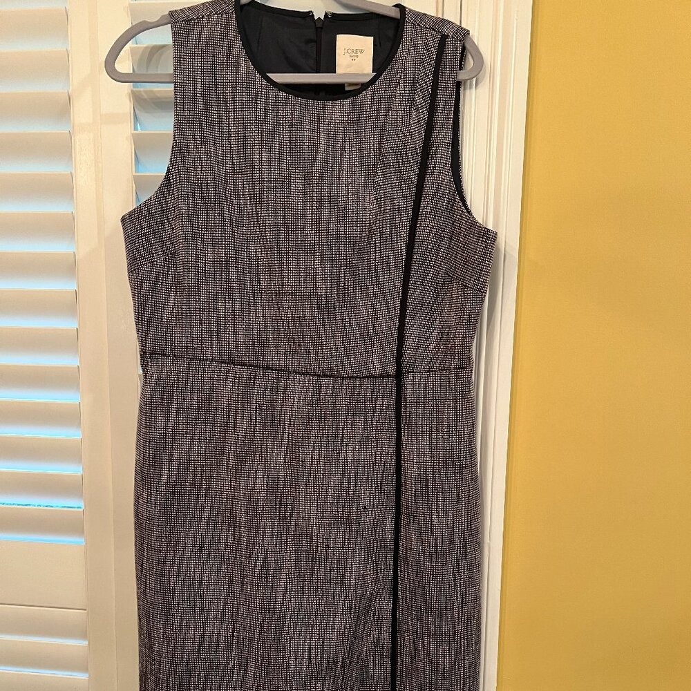 J. Crew Navy and White Sleeveless Dress